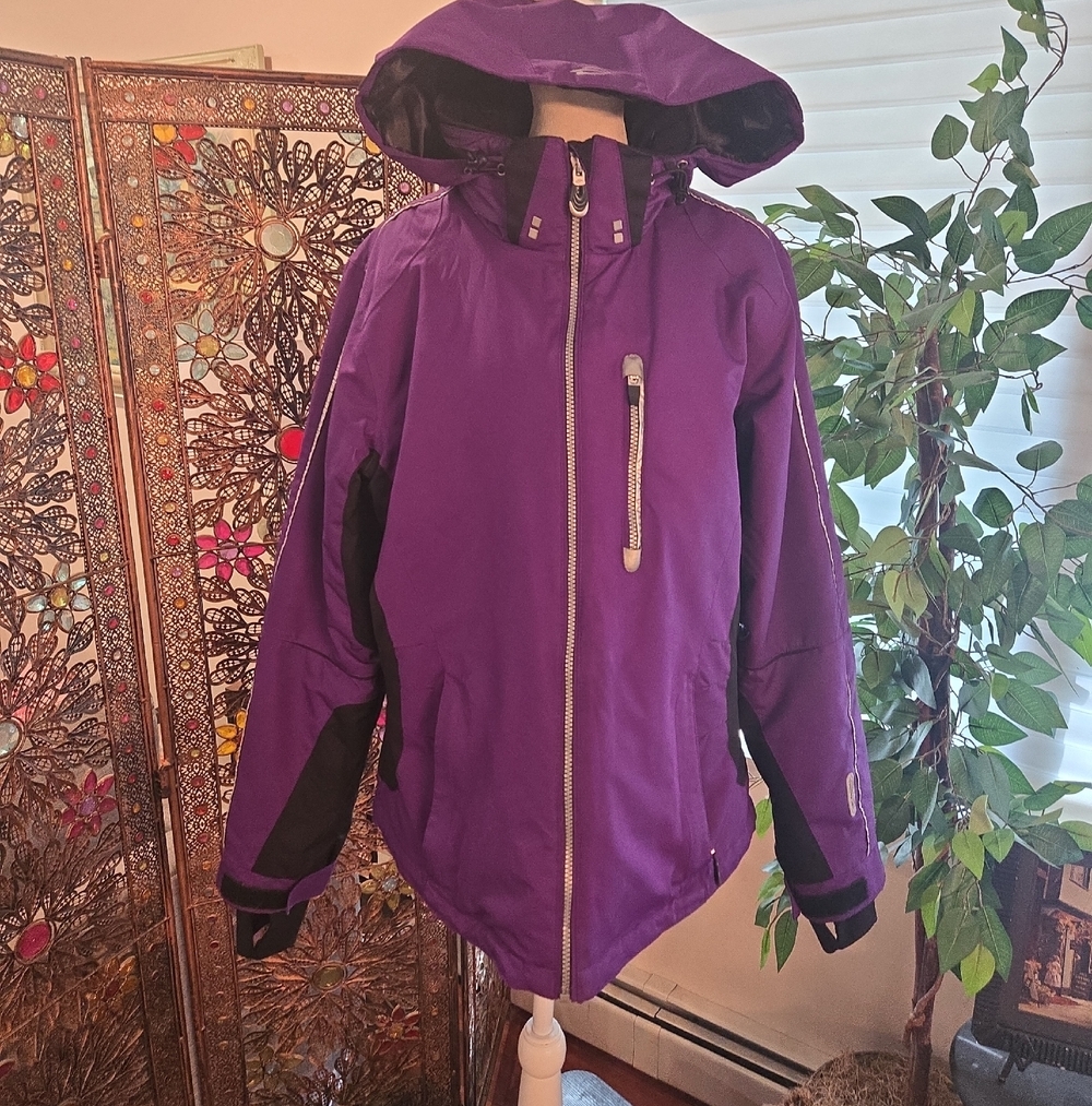 Obermeyer Womens Purple Hoodie Snowboarding Ski Outdoor Jacket Size 12